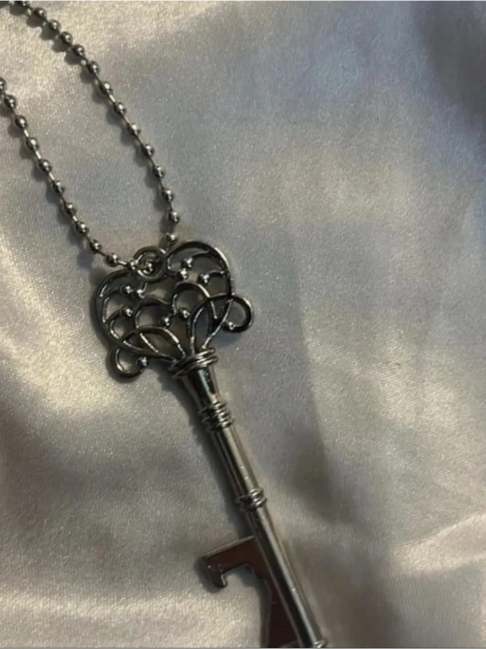 Silver Toned Key Keychain Can Opener